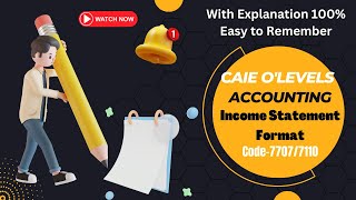 Income Statement Format  O Levels  Accounting  77077110 [upl. by Hourihan]