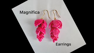 HOW TO crochet MEDINILLA MAGNIFICA crochet FLOWER EARRINGS  perfect style for every girl [upl. by Alokin636]