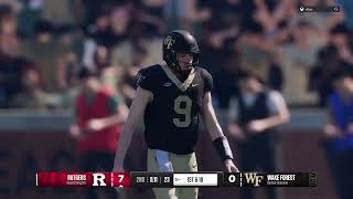 College 25 Gameplay Rutgers vs Wake Forest  Game Winning TD off a Tipped Pass [upl. by Magda]