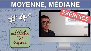 EXERCICE  Calculer une moyenne et une médiane  Quatrième [upl. by Batholomew]