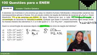 100QUESTÕESparaoENEM41A sacarase ou invertase é uma enzima que atua no intestino humano hi [upl. by Ielirol317]