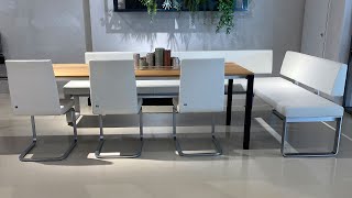 Rolf Benz 620 Eetkamerstoelen én Eetbank in de Designoutlet [upl. by Koss685]