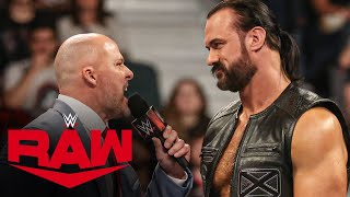 Drew McIntyre will face CM Punk inside Hell in a Cell at Bad Blood Raw highlights Sept 9 2024 [upl. by Polloch]