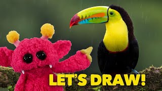 Toucan  How to Draw with Hubble  Nimalz Kidz [upl. by Marquez]