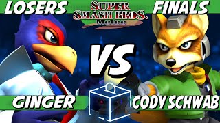 Coinbox 52  Ginger Falco vs Cody Schwab Fox Losers Finals  Smash Melee [upl. by Notle]