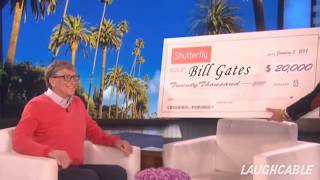 Bill gates reaction on receiving check from Ellen  Ellen Show  awkward moment [upl. by Ariaec622]