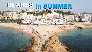 Blanes in Summer  Beautiful Views Beach  August 2023 Girona 4K [upl. by Adiraf]