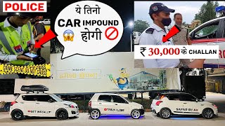 😱Haryana Police ने काटा Challan🤬👮3 Modified Car Impound 😡Delhi to Kashmir Ep1 [upl. by Neehs]