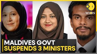 Maldives suspends three ministers over remarks against PM Modi  WION [upl. by Ietta]