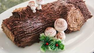 Christmas Yule Log Cake Recipe [upl. by Ettenawtna]