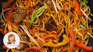 Beef Steak Chow Mein  Beef StirFry Noodle [upl. by Elkraps]