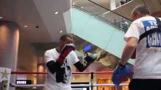 JAMES DeGALE MBE amp JIM McDONNELL PAD WORKOUT  WESTFIELD  FROCH v GROVES 2 [upl. by Naed]