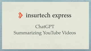 Using ChatGPT to Summarize YouTube Videos [upl. by Pimbley540]