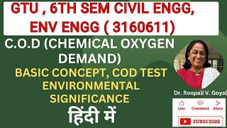 Chemical Oxygen Demand हिंदी में Basics Testing Methods and Environmental Significance gtuexam [upl. by Lise]