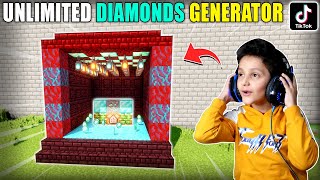 I MADE 100 WORKING UNLIMITED DIAMONDS GENERATOR IN MINECRAFT  TIK TOK HACKS  HS GAMING 20 [upl. by Morena]