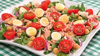 Ensalada de Garbanzos con Atún  Receta Fácil y Rápida [upl. by Inan]