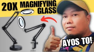 20X Magnifying Glass with Light and Stand Super Linaw Ayus na ayus to pang repair ng mga Electronics [upl. by Tierza]