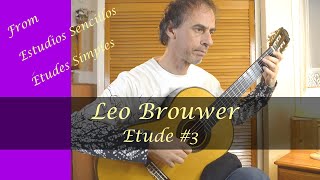 Leo Brouwer Etude 3 [upl. by Nairot]