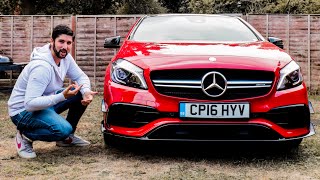 MERCEDES A45 AMG  Interior Exterior Detailed Overview  Exhaust Revs [upl. by Anahsek984]