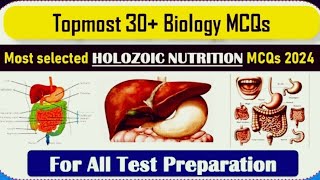 Holozoic Nutrition Mcq Part3  Biology class XI Sindh board  Biology Mcq questions and answers [upl. by Ttayw691]