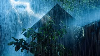 ⚡ Powerful Thunderstorm Rain Sounds for Sleeping  Strong Rain amp Very Heavy Thunder on Stormy Night [upl. by Dajma466]