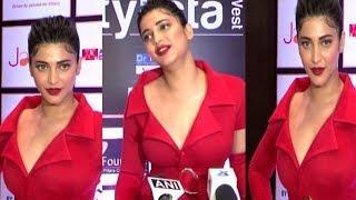 Shruti Hassan Hot in red dress at Femina Stylista Video  Tollywood News [upl. by Eelytsirk]