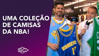 Colecionador da NBA mostra CAMISAS RARAS e outras relíquias no SportsCenter [upl. by Nogam462]