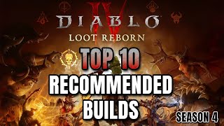 Top 10 Recommended Builds for Season 4  Diablo 4 [upl. by Adiaj]