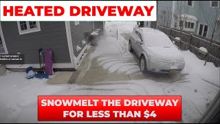 Heated Driveway Melting Snow For Less Than 4 DIY Snow Melt Time Lapse  Episode 62 2192021 [upl. by Allie]