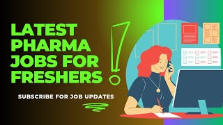 Pharma Jobs Bangalore  Vizag Hyderabad Freshers Job Openings job [upl. by Saenihp]