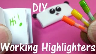 DIY Miniature Working Doll Highlighters Markers Sharpies Back to School [upl. by Sirod]