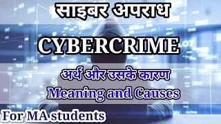 साइबर अपराध  अर्थ और उसके कारण  Cybercrime  Meaning and Causes  MA  sociology Sforstudy [upl. by Audrye484]