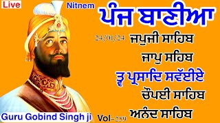 24012024 Nitnem Panj bania  ਨਿਤਨੇਮ ਪੰਜ ਬਾਣੀਆ Nitnem Nitnem fast BhaiAmriksinghji [upl. by Pare]