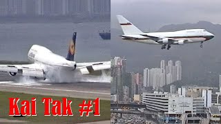 Hong Kong Kai Tak Airport in action 1 Real ATC Comms [upl. by Euqinoj]