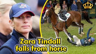 Zara Tindall falls from horse at Burghley Horse Trials [upl. by Iila707]