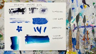 Palette Knife TECHNIQUES  Learn 8 Different Acrylic Techniques [upl. by Nirda]