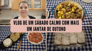 Sábado tranquilo com jantar delicioso  Carne de porco com castanhas pão caseiro e folhados doces [upl. by Abagail]