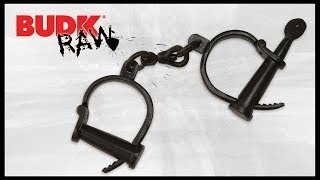 Functional Medieval Shackles Hand Cuffs Aged Appearance [upl. by Amla]