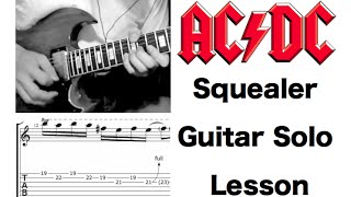 Angus Young Style quotACDC Squealerquot Guitar Solo Lesson HD [upl. by Elaweda]