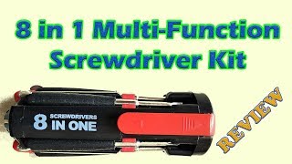 8 in 1 MultiFunction Screwdriver Kit With LED Torch  REVIEW  Som Tips [upl. by Ahseinad]