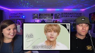 BTS V QampA by W Korea  Reaction [upl. by Brookes]