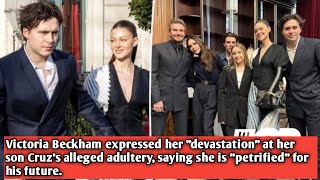 Victoria Beckham expressed her quotdevastationquot at her son Cruzs alleged adultery saying she is quot [upl. by Wolfie]