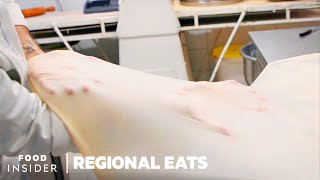 How Traditional Greek Bougatsa Phyllo Pastry Is Made  Regional Eats [upl. by Nitsugua]