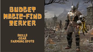 D2R Budget MagicFind Zerker Barbarian Skills Gear and Where to Farm [upl. by Aushoj]