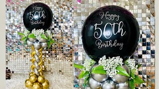 DIY Balloon centerpiece for 50th BirthdayHow to make Balloon centerpiece [upl. by Leisha659]