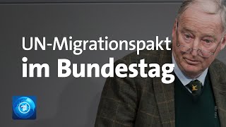 UNMigrationspakt Hitzige Debatte im Bundestag [upl. by Blackstock]