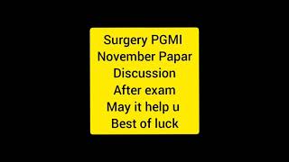 Surgery PGMI November induction test discussion video after papar [upl. by Sadnac]