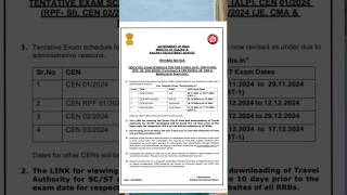 RRB EXAM CALENDAR CHANGED 🗓️ alpexam alptechnician rpfsi rrbje viralvideo [upl. by Colinson]