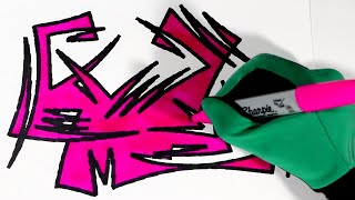 Freehand Sharpie Drawing quotPink Lightningquot Sharpie Coloring  Chad Ink Art [upl. by Durst]