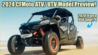 First Look At The All New 2024 CFMoto Zforce 950 Sport4 along with the whole ATV UTV Model lineup [upl. by Aken]